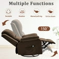 thumbnail image 4 of Korser Swivel Rocker Recliner Chair with Massage Holland Velvet for Living Room,Brown, 4 of 7