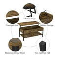 thumbnail image 6 of Topcobe Lift Tabletop Dining Center Table with Hidden Storage Compartment for Living Room Reception Room, Brown, 6 of 9