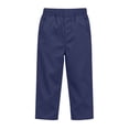 thumbnail image 4 of Boys School Uniform Pants Pull-On Loose Fit Lightweight Workwear Flat Front Elastic Waisted Straight Trousers with Pockets Navy 14-15 Years, 4 of 9