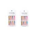 thumbnail image 5 of 48 uds. de uñas, uñas largas y falsas, uñas acrílicas brillantes de color degradado de arco iris, uñas postizas compatibles con mujeres y niñas, arcoíris Afortunado Sencillez, 5 of 5