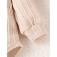 thumbnail image 4 of ZAXARRA Baby 3 Piece Clothes Outfits Solid Color Long Sleeve Rompers and Elastic Pants Beanie Hat Set for Infant Toddler, 4 of 7