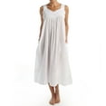 thumbnail image 4 of LA CERA Womens Cotton Nightgown Summer Nightgowns for Women 100% Cotton Chemise - White - Medium, 4 of 5
