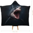 thumbnail image 2 of Shark Wearable Blanket Soft Cozy Plush Fleece Blanket Hoodie for Couch, Hooded Blanket Decorative for Shark Lovers, 2 of 6