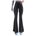 thumbnail image 1 of Gibobby Pantalones de Casuales Pantalones de yoga ajustados clásicos cónicos acampanados de pierna recta casual para mujer(Negro， S), 1 of 5