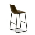 thumbnail image 3 of Set of 2 Adan Iron Frame Dark Brown Faux Leather Bar Stool, 3 of 9