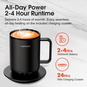 Vsitoo S3 Plus 14oz Self-Heating Coffee Mug, Smart Temperature Control Mug with Rechargeable Base, Black