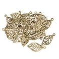 thumbnail image 2 of 50Pcs Leaves Charms Hollow Leaf Pendents Alloy Leaf Connector DIY Handicraft Decoration Exquisite Vintage for Earring Hook Jewelry Making Bronze, 2 of 8