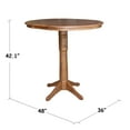 thumbnail image 3 of 36" Solid Wood Round Top Pedestal Table with 12" Leaf in Oak- 42.1" H, 3 of 11