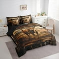 thumbnail image 3 of Manfei Kawaii Highland Cattle 7pcs Bedding Comforter Set,Rustic Cowhide Queen Bedding Sets,Western Farm Queen Sheet Sets For Teens,Luxury Bedroom Decor Reversible, 3 of 8