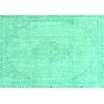 thumbnail image 1 of Ahgly Company Machine Washable Indoor Rectangle Abstract Turquoise Blue Modern Area Rugs, 5' x 8', 1 of 4