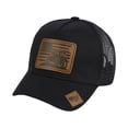 thumbnail image 2 of Helii Trucker Hat Mesh Cap for Men Women Adjustable Snapback Patriotic American Flag Leather Patch Tractor Baseball Cap Outdoor Running Sports Hat Black,One Size, 2 of 4