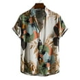 thumbnail image 4 of CBGELRT Mens Shirts Soft Mens Long Sleeve T Shirts Men Button Down Summer Printed Casual Short Sleeves Lapel Shirt Green M, 4 of 9