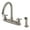 Nickel, variant on Kingston FB7795AXSP Victorian Two-Handle 4-Hole 8" Centerset Kitchen Faucet with Side Sprayer in Oil Rubbed Bronze