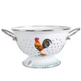 thumbnail image 1 of Enameled Aluminum Fine Mesh Strainer Drainer for Food Enamel Colander/Strainer 2.6 Qt (2.5 L) Pasta Drainer with Handle Rice Strainer (Golden Rooster), 1 of 5