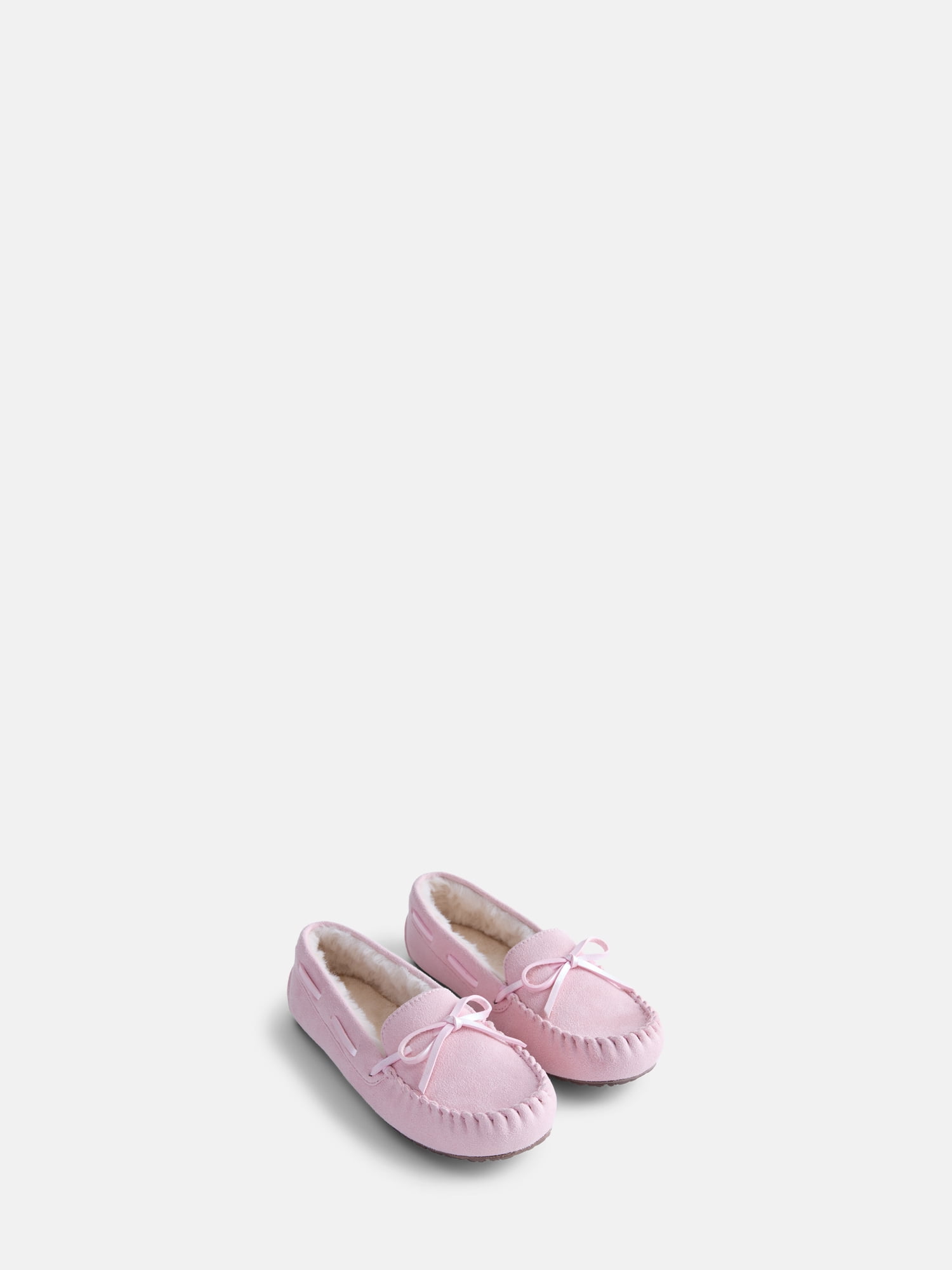 Wonder Nation Little and Big Girls Faux Fur Lined Moccasin Slippers