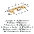thumbnail image 4 of Amerock Versa 3-3/4 inch (96mm) Center-to-Center Champagne Bronze Cabinet Pull - 25 Pack, 4 of 5