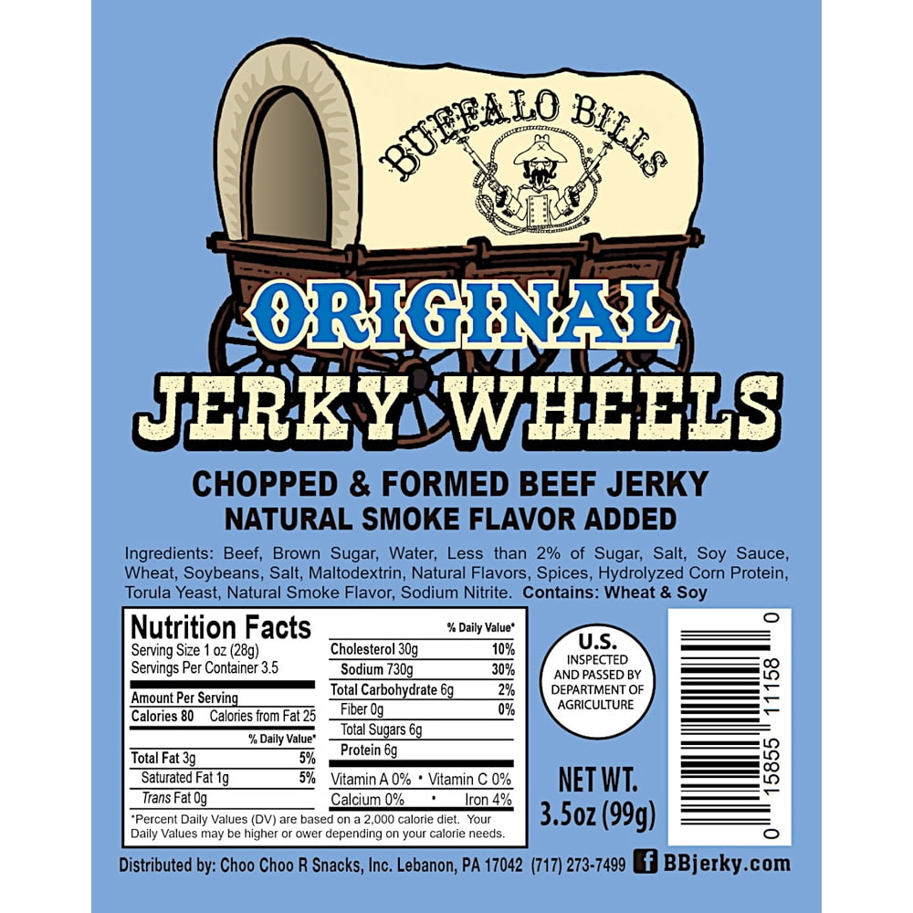 Buffalo Bills Original Beef Jerky Wheels (Circles) - Three 3.5oz Packs