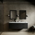 thumbnail image 2 of Castor 60 in W Black Double Bath Vanity, White Quartz Top, Faucet Set, and 28 in Mirrors, 2 of 11