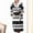 Black, variant on Women Fall Winter Sleepwear,Sleepwear For Women Nightgown,Long Length Flannel Robe,Striped Print Sleep Robe For Fall And Winter