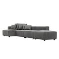 thumbnail image 7 of 155" Sectional Modular Sofa, Modern L-Shaped Corduroy Upholstered Deep Seat Corner Sofa 4-Piece Set with Reversible Chaise, Minimalist Style Couch for Living Room, Apartment, Office, Gray, 7 of 7