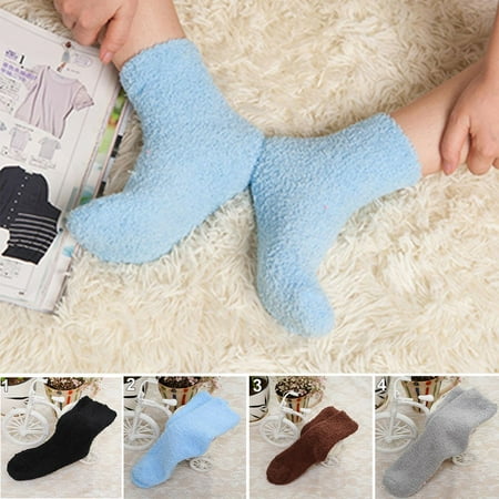 

SPRING PARK Women Warm Soft Plush Slipper Sock Winter Fluffy Microfiber Crew Socks Casual Home Sleeping Fuzzy Cozy Sock