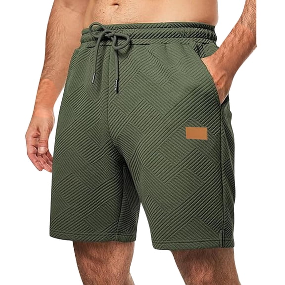 Men's Casual Summer Beach Shorts Elastic Waist Drawstring Lightweight Quick Dry Athletic Running Gym Lounge Shorts with Pockets Dark Green S