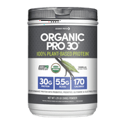 Designer Protein Organic Pro 30 100% Plant Based Protein Powder, Vanilla, 30g Protein, 1.3 Lb