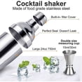 thumbnail image 4 of Kit de Coctelera, Set de Cóctel 750ml Profesional 13 Piezas de Acero Inoxidable con Soporte de Madera, Kit de Coctelera para Bar, Fiesta, Picnic, Boda, Celebración, 4 of 6