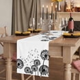 thumbnail image 2 of Table Runners 120 Inches Long Dress Scarves, Dandelion Farmhouse Coffee/Dining/Kitchen Table Runner for Living Room, Black White Modern Country Rustic Plants 13x120 Inch, 2 of 9