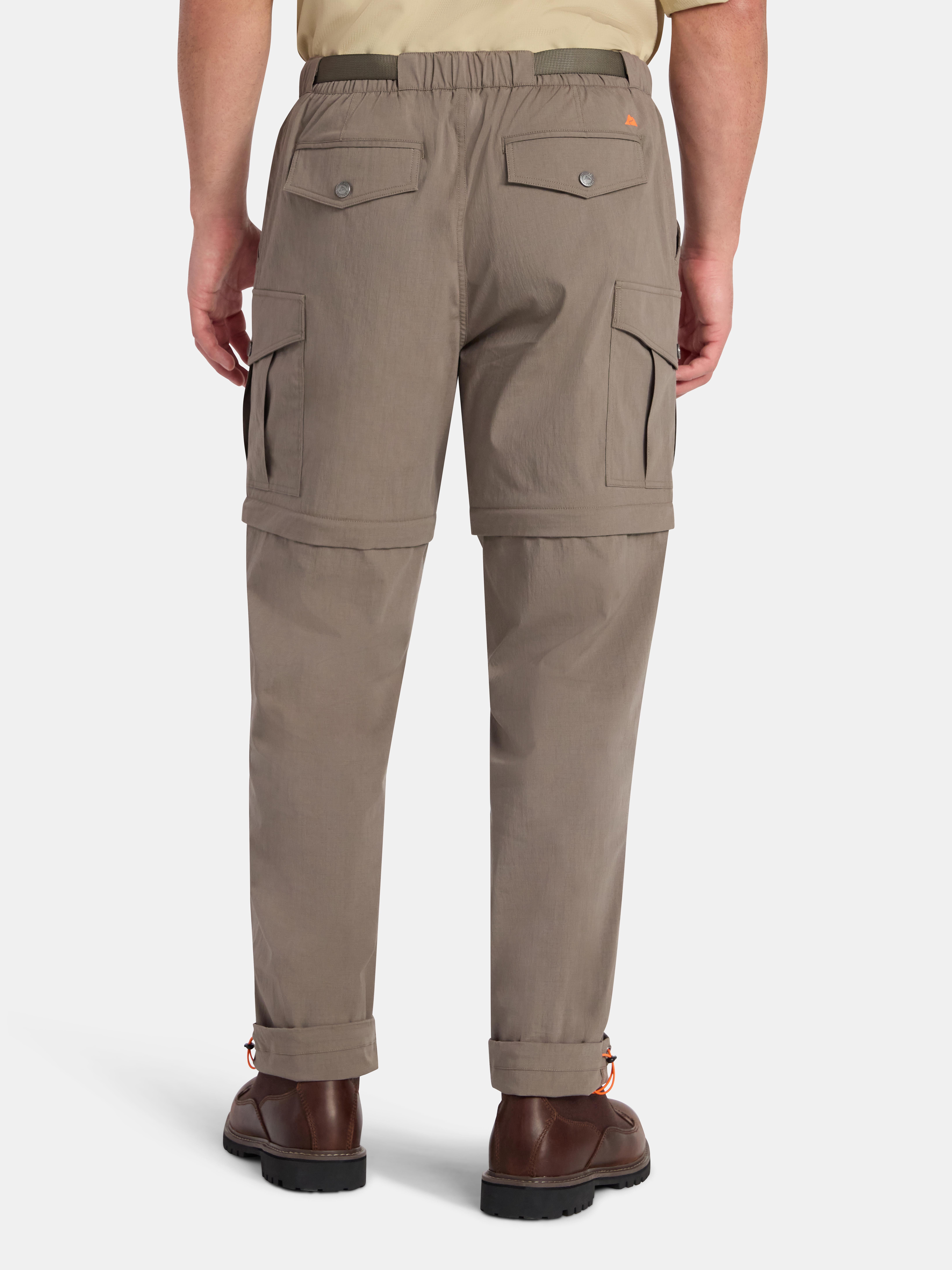 Ozark Trail Men's and Big Men's Zip Off Convertible Cargo Pants, Sizes 30-46