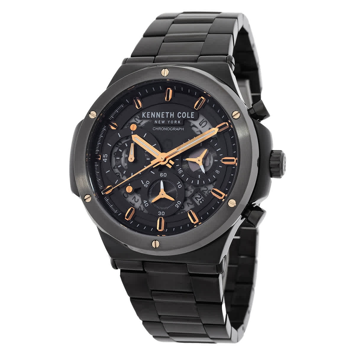 Kenneth Cole Men's KC8089 New York Grey Skeleton Dial Black