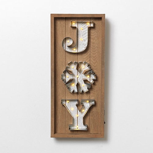 Lighted Metal Joy Sign