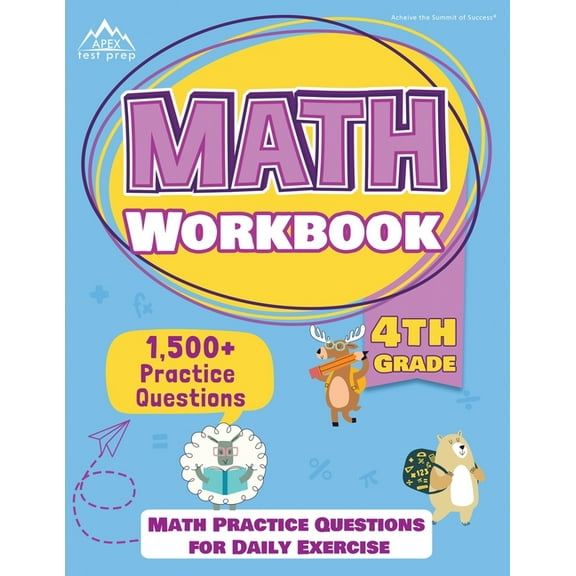 4th Grade Math Workbook: 1500  Practice Questions for Daily Exercise [Math Workbooks Grade 4], (Paperback)