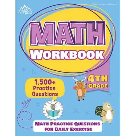 4th Grade Math Workbook: 1500+ Practice Questions for Daily Exercise [Math Workbooks Grade 4], (Paperback)