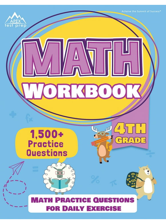 4th Grade Math Workbook: 1500+ Practice Questions for Daily Exercise [Math Workbooks Grade 4], (Paperback)