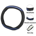 thumbnail image 4 of Cubierta para Volante de Coche Unique Bargains 35cm 13.78'' Microfibra Cuero Negro Azul, 4 of 6