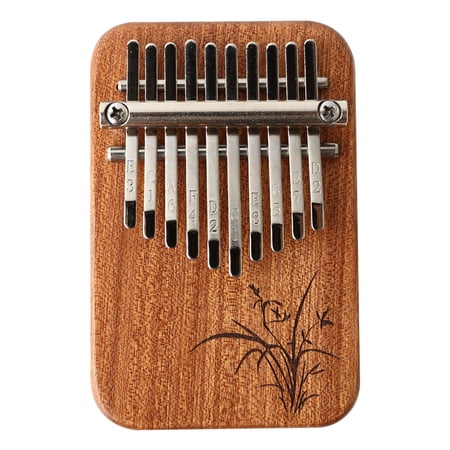 MaxFUH 10 Key Finger Thumb Piano Keyboard Percussion Instrument (Brown)