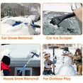 thumbnail image 2 of Snow Brush and Extendable 47.2" Ice Scraper, Snow Broom with 360° Pivoting Head and Foam Grip for Car, Blue, 2 of 7