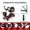 thumbnail image 2 of Mobility Scooter for Seniors/Adults – 350W Red Electric Wheelchair with LED Lights & Storage Basket, Adjustable Seat, 270lb Capacity, Easy-Fold Design, 2 of 9
