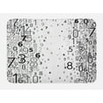 thumbnail image 1 of Modern Bath Mat, Vector School Design Mathematic Frame Like Numbers in a Row Image Work of Art, Non-Slip Plush Mat Bathroom Kitchen Laundry Room Decor, 29.5 X 17.5 Inches, Black and White, Ambesonne, 1 of 2