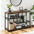thumbnail image 4 of 4-Tier Console Table 39.4"，Sofa Tables Narrow Entryway Table with Metal Frame and Glass, 4 of 9