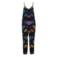 thumbnail image 5 of Evdexr Halloween Rompers for Women 2026 Bat Ghost Pumpkin Graphic Jumpsuits Square Neck Sleeveless Wide Leg Costumes Spooky Lightweight Overalls S, 5 of 6