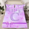 thumbnail image 2 of Manfei Initial Butterfly C 3pcs Twin Sheet Sets for Female Men Women,Bling Glitter Splash Twin Fitted Sheet,Dreamy Princess Breathable Flat Sheet,Microfiber Bedroom Decor, 2 of 7