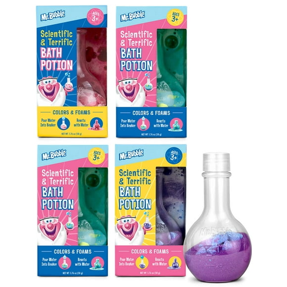 Bath Bomb Potions Mr. Bubble Kids, paquete de 4 unidades