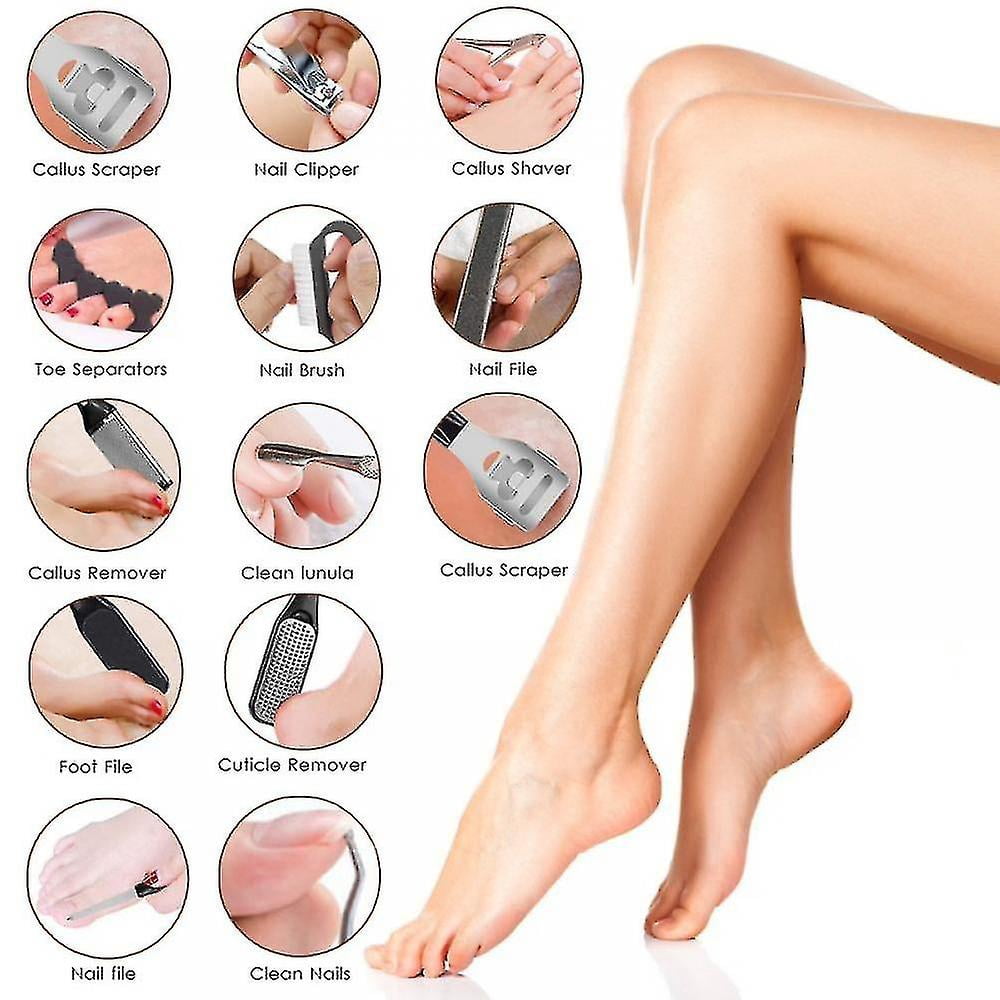 23pcs Pedicure Kit Foot File Set Stainless Steel Foot Care Tools Dead Skin Callus Remover