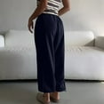 thumbnail image 7 of Straight Wide Leg Pants for Women Solid Color Womens Fall Fahsion Trousers High Waisted Flat Front Casual Pants with Side Pockets Yoga Workout Daily Outfit Plus Size, 7 of 7