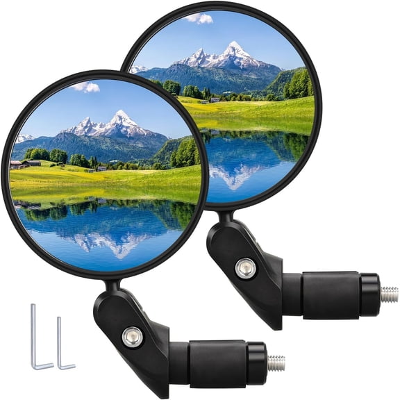 YinFire 2 Pack Bike Handlebar Mirrors, Adjustable Convex Bicycle Rear View Mirrors with Allen Wrench, Universal Handlebar Mount Cycling Mirrors for Mountain, Road & E-Bikes