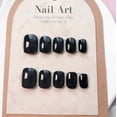 thumbnail image 4 of YTTAL Summer Press on Nails Medium Square Fake Nails Acrylic Nails Glossy Glue on Nails Squoval Artificial Nails French Tip Stick on False Nails 24 pcs, 4 of 16