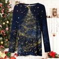 thumbnail image 5 of Craaazy Women's Long Sleeve Shirts Colorful Christmas Printed Round Neck Xmas Tops Gifts, 5 of 5