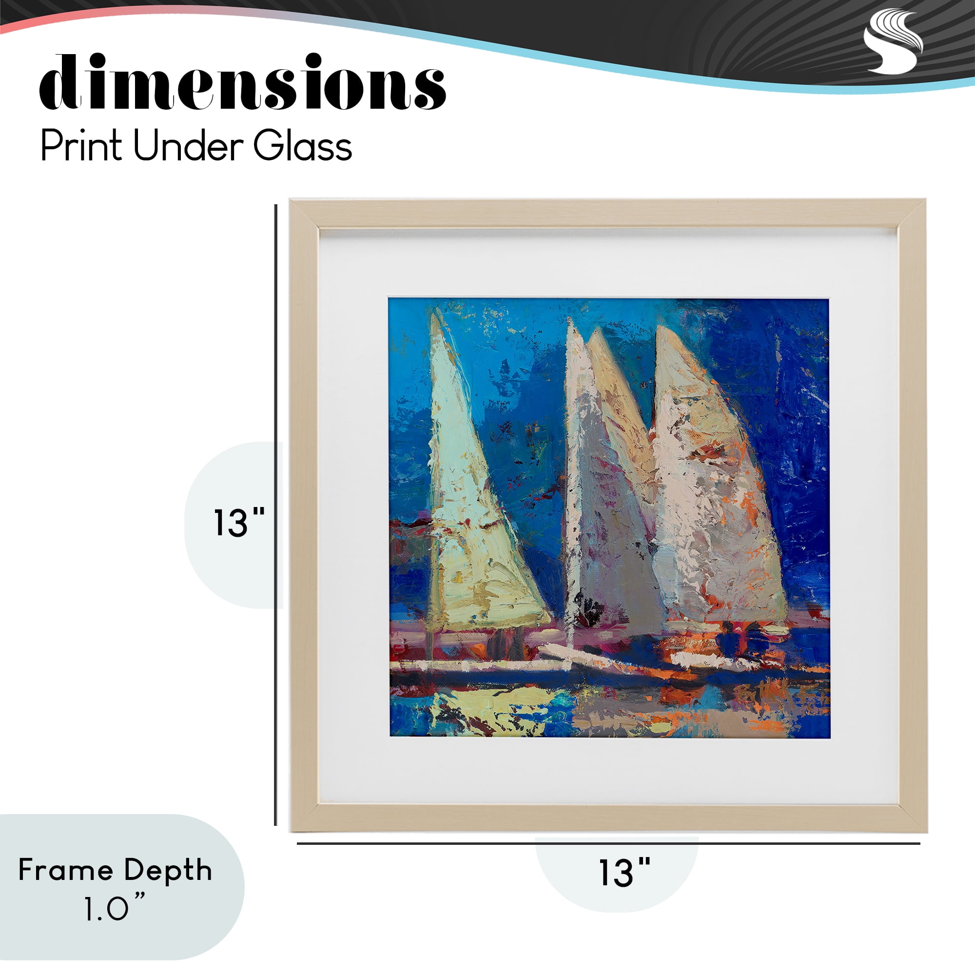 Stupell Industries A Strong Wind Sailboats Birch Framed Print Under Glass, design by Beth A. Forst